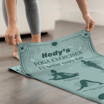 Personalized Mandala Pattern Yoga Poses Absorbent Microfiber Yoga Towel with Name Sports Accessories Holiday Party Birthday Gift for Yoga Lovers Women