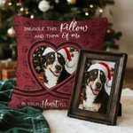 Personalized Vintage Paw Print Heart Pet Photo Soft Throw Pillow Cover with Name and Date Birthday Anniversary Memorial Gift for Pet Owners Lovers
