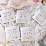 Personlig färgglad blomma 2-10 fjärilar design keramisk prydnadsföremål smyckeskål med namn heminredning födelsedagspresent för systrar besties