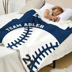 Personalisierte Fußball Handball Decke mit Namen und Nummer Haus Deko Geburtstag Weihnachten Geschenk für Sportliebhaber