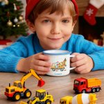 Tasse en émail multicolore 12 oz avec nom Cadeau de Noël pour les enfants