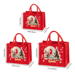 Personalisierte niedlichen Hirsch Weihnachtsbaum leuchtende anfängliche große Kapazität Jute rot Tote Tasche mit Namen Weihnachten Party Geschenk für Kinder Erwachsene
