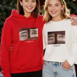 Personalized Ocean Eyes Multicolour T-shirt Sweatshirt Hoodie with Text and Photo Christmas Birthday Anniversary Gift for Family Friends