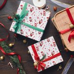 Personalised Christmas Theme Cute Santa Claus Wrapping Paper with Name Holiday Decor Christmas Gift for Family Friends
