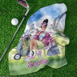Personalized Cartoon Golf Woman Super Absorbent Soft Lightweight Sports Towel  with Name Birthday Gift for Women Golf Lovers