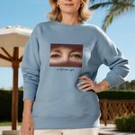 Personalized Ocean Eyes Multicolour T-shirt Sweatshirt Hoodie with Text and Photo Christmas Birthday Anniversary Gift for Family Friends