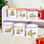 Tasse en émail multicolore 12 oz avec nom Cadeau de Noël pour les enfants