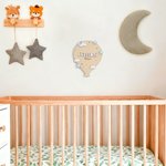 Personalized Hot Air Balloon Star Cloud Wooden Birth Announcement Sign with Name Baby Shower Birthday Gift for Newborns New Parents