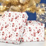 Personalised Christmas Theme Cute Santa Claus Wrapping Paper with Name Holiday Decor Christmas Gift for Family Friends
