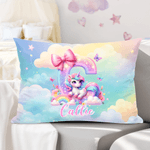 Personalised Dinosaur Fantasy Unicorn Soft Cushion Cover with Name Home Decor Birthday Gift for Kids