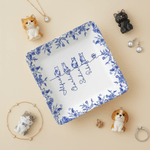 Personalised Toile De Jouy 1-7 Line Dogs Cats Ceramic Trinket Jewellery Dish with Name Memorial Birthday Gift for Women Pet Owners