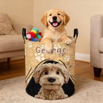 Personalised 3D Cartoon Dog Paws Collapsible Large Capacity Laundry Storage Basket with Name Pet Birthday Housewarming Gift for Pet Owners