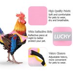 Personalisierte Multicolor Nacht reflektierendes Design atmungsaktiv Huhn Sattelschutz mit Namen Haustier Party Geschenk für Landwirt Haustier Hühnerhalter