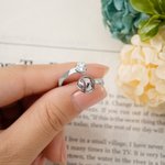 Personalized Baseball Basketball Sports Adjustable Ring with Engraved Text and Heart-Shaped Gemstone Game Day Wear Gift for Moms Sport Lovers