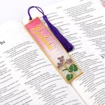 Personalised Dainty Birth Flower Tassel Bookmark with Name Christmas Birthday Library Bookish Gift for Book Lovers Friends Students
