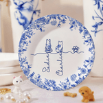 Personalised Toile De Jouy 1-7 Line Dogs Cats Ceramic Trinket Jewellery Dish with Name Memorial Birthday Gift for Women Pet Owners