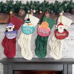 Personalized Cute Gingerbread Man Santa Claus Coffee Mug Wooden Ornament with Name Home Decor Christmas Gift for Family