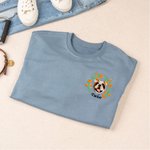 Personalized Pet Face Photo Birth Flower Soft T-shirt Sweatshirt Hoodie with Embroidered Name Birthday Christmas Gift for Pet Lovers