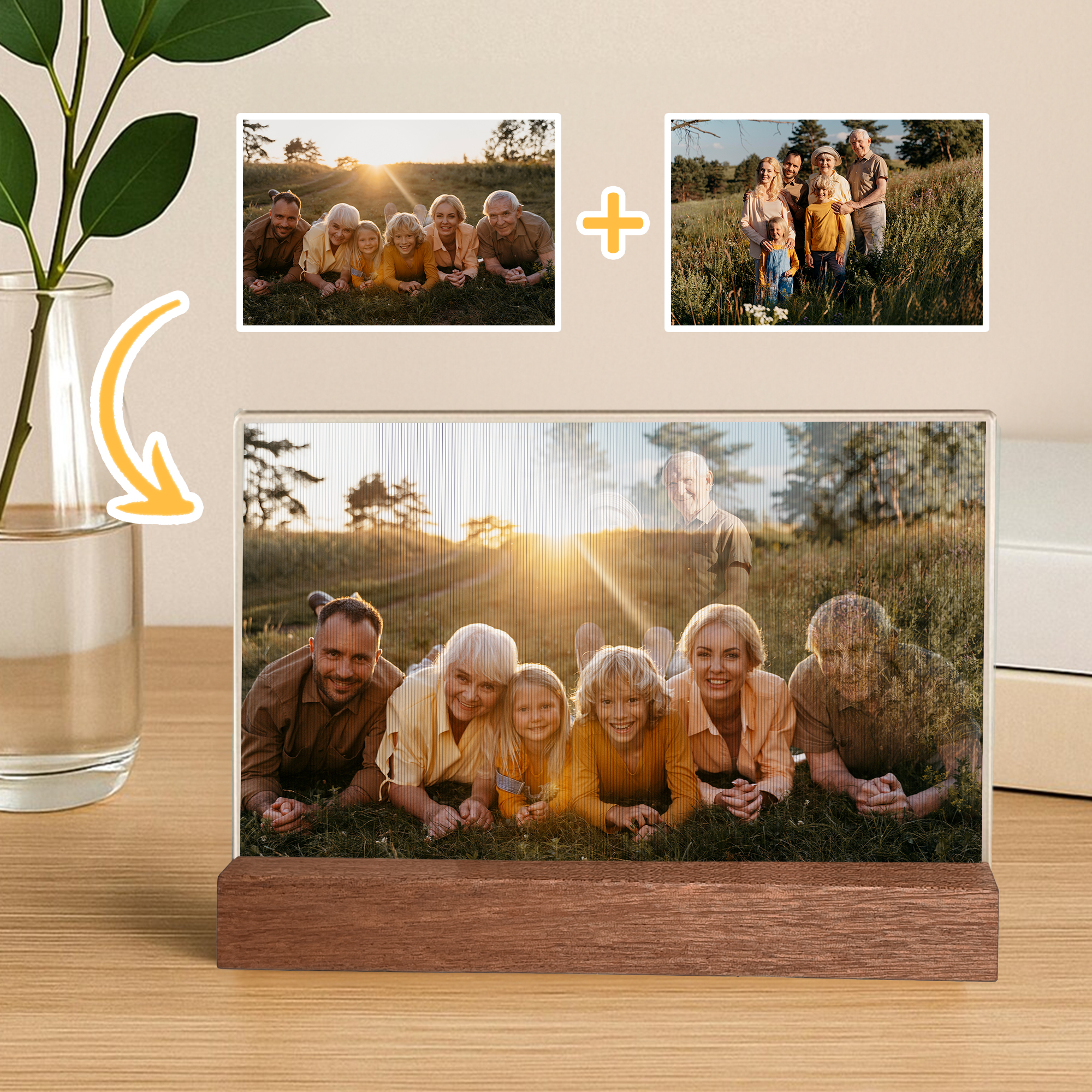 Personalised Dynamic Grating Lenticular Photo Frame Christmas Birthday ...