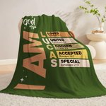 Personalized God Says Bible Verse Soft Throw Blanket with Name Home Decor Birthday Christmas Gift for Family Friends Christians