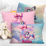 Personalised Dinosaur Fantasy Unicorn Soft Cushion Cover with Name Home Decor Birthday Gift for Kids