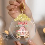 Personalisierte Schneeflocke Lebkuchen Männer Haus Glas hängenden Ornament mit Namen und Text Baumschmuck lustige Weihnachtsgeschenk für Familie Freund