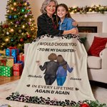 Personalisierte Leopard Cartoon Mutter und Tochter zurück Ansicht weiche Decke mit Namen Home Decor Geburtstagsgeschenk für Frauen werfen