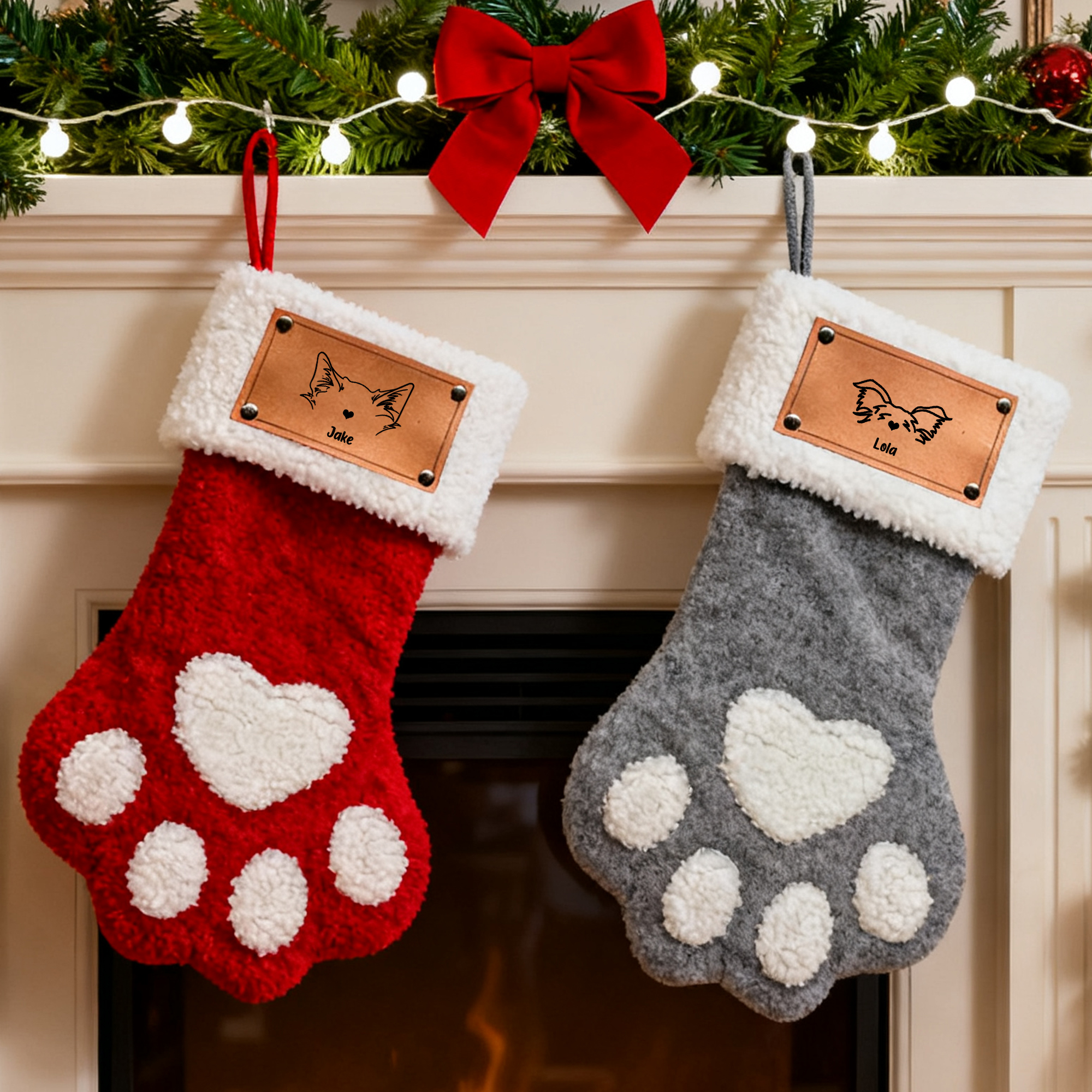 Chaussette de Noël personnalisée avec nom pour animaux de compagnie Cadeau de Noël pour les propriétaires d'animaux de compagnie.