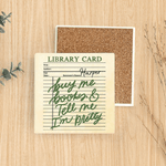 Personalised Cartoon Reading Character Ceramic Mug and Coaster Set with Name Birthday Reading Club Gift for Book Lovers Women