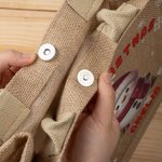 Personalised Christmas Snowman Large Capacity Jute Tote Bag with Snowflake and Name Daily Use Christmas Party Gift for Women Family Friends