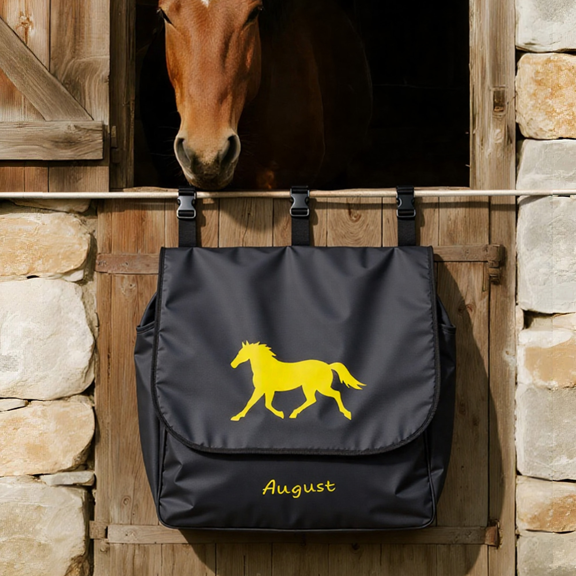 Sac de couvertures de chevaux suspendu et imperméable à grande capacité avec nom Cadeau équestre pour les amoureux des chevaux