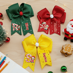 Personnalisé Cartoon Personnage Flocon de Neige Père Noël Candy Cane Initial Bow Hairpin with Name Cute Accessories Christmas Party Gift
