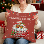 Personalised Cute Gingerbread Man Soft Cushion Cover with Name Home Decor Housewarming Christmas Gift for Grandma Grandpa