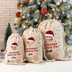 Cappello di Natale personalizzato Stella Alce Grande Coulisse Borsa regalo di Natale con nome e foto Regalo di Natale per i bambini Amici