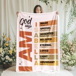 Personalized God Says Bible Verse Soft Throw Blanket with Name Home Decor Birthday Christmas Gift for Family Friends Christians