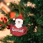Personalized Cute Gingerbread Man Santa Claus Coffee Mug Wooden Ornament with Name Home Decor Christmas Gift for Family