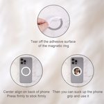 Poignée de téléphone magnétique en acrylique avec photo personnalisée Accessoires pour téléphone portable Cadeau d'anniversaire pour ami(e), famille ou couple