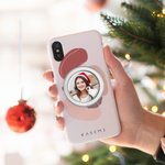 Poignée de téléphone magnétique en acrylique avec photo personnalisée Accessoires pour téléphone portable Cadeau d'anniversaire pour ami(e), famille ou couple