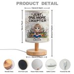 Personalizada de estilo retro de dibujos animados personaje de lectura de lino Lámpara de mesa de tela con nombre Cumpleaños Regalo de Navidad para la familia amantes de la lectura