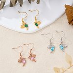Personalized Hummingbird Zircon Stud Earrings with Birthstone Dainty Jewellery Birthday Anniversary Christmas Gift for Women Hummingbird Lovers