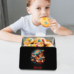 Personalised Dinosaur Off-Road Vehicle Food Grade Metal Biscuit Tin Box with Name Birthday Christmas Gift for Kids