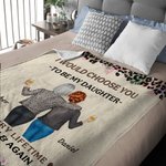 Personalisierte Leopard Cartoon Mutter und Tochter zurück Ansicht weiche Decke mit Namen Home Decor Geburtstagsgeschenk für Frauen werfen