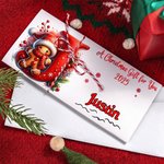 Personalized Santa Hat Snowman Money Wallet with Name for Holding Cash Gift Card Includes Free Envelope Ideal Christmas Gift for Kids