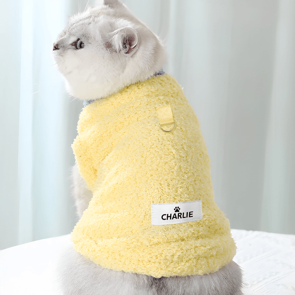 Gilet di peluche personalizzato con stampa a zampa, nome dell'animale domestico, per tenere al caldo l'abbigliamento invernale Regalo di Natale per i proprietari di animali domestici, compleanno, adoz