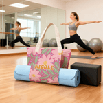 Personalised Multicolour Summer Flower Yoga Mat Tote Bag with Name Yoga Accessories Birthday Sports Christmas Gift for Women Yoga Lovers