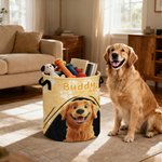 Personalised 3D Cartoon Dog Paws Collapsible Large Capacity Laundry Storage Basket with Name Pet Birthday Housewarming Gift for Pet Owners