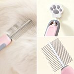 Henkilökohtainen Paw Print Fish Bone Pet Double Row Comb kanssa nimi Pet Salon syntymäpäivälahja lemmikkieläinten omistajille
