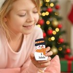 Personalised Cute 1-10 Snowmen Ornament with Name and Wooden Base Home Decor Christmas Gift for Family