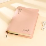 Personalised Cross Floral Monogram PU Leather Bible Book Cover Case with Name Bible Study Supplies Christmas Religious Gift for Christian