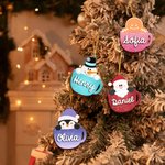 Personalized Cute Gingerbread Man Santa Claus Coffee Mug Wooden Ornament with Name Home Decor Christmas Gift for Family